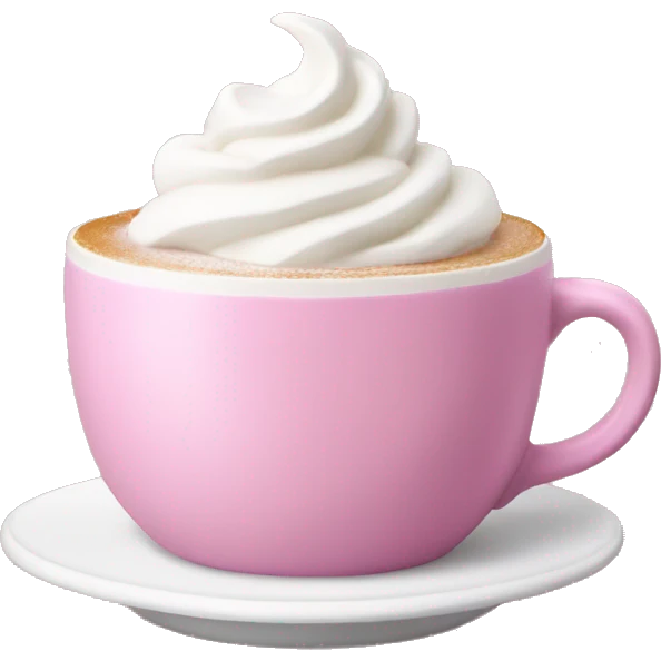 Pink coffee with whipped cream  emoji