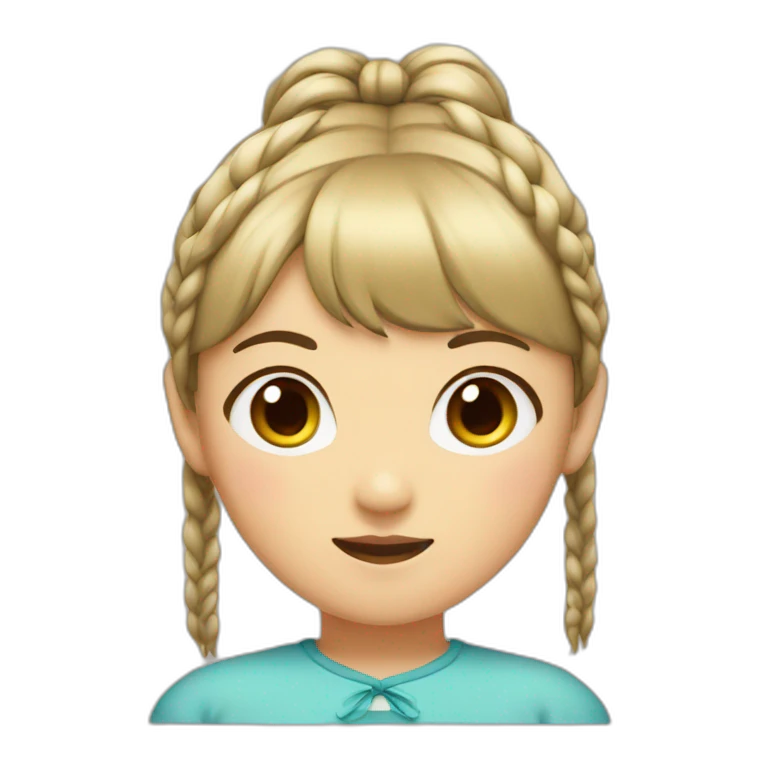 asian girl with pigtails and bangs emoji
