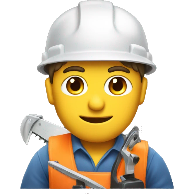 builder in a helmet with a chainsaw emoji