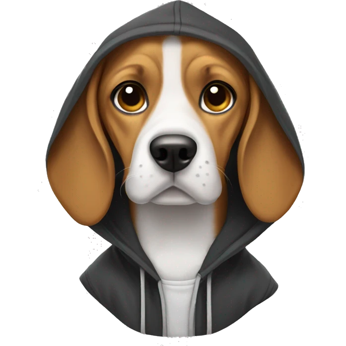 Beagle with a hoodie emoji
