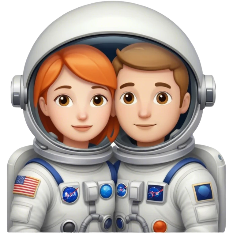 Astronaut couple cuddling  emoji