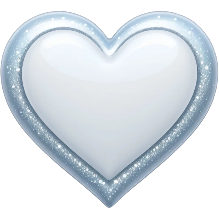 glitter white heart emoji