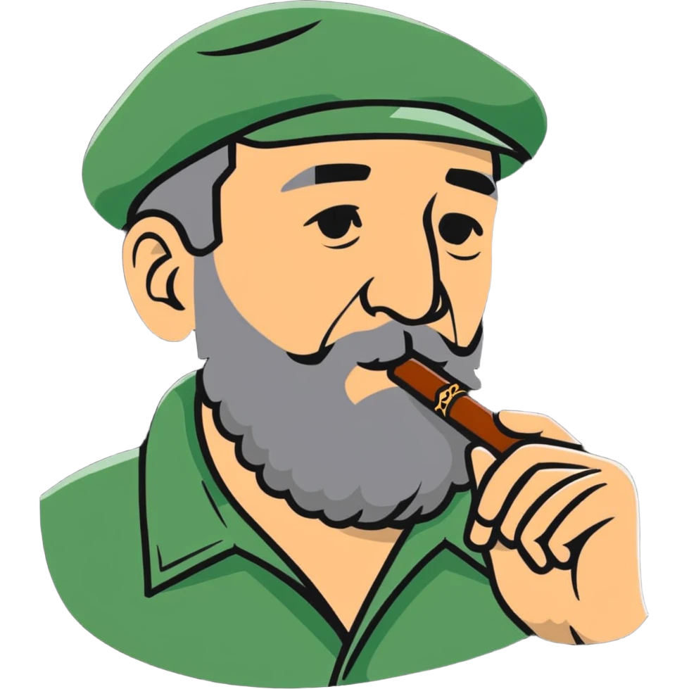 Fidel Castro with a cigar emoji