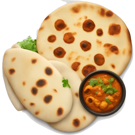 indian food with naan on a plate emoji