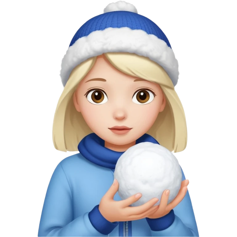 young girl with snowball











 emoji