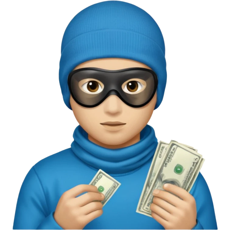 young man with a skimask doing a Money spread emoji