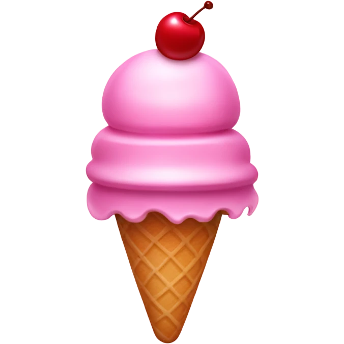 A pink ice cream with a cherry on top emoji