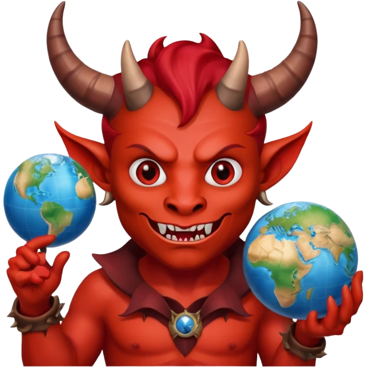 Devil taking over the world emoji