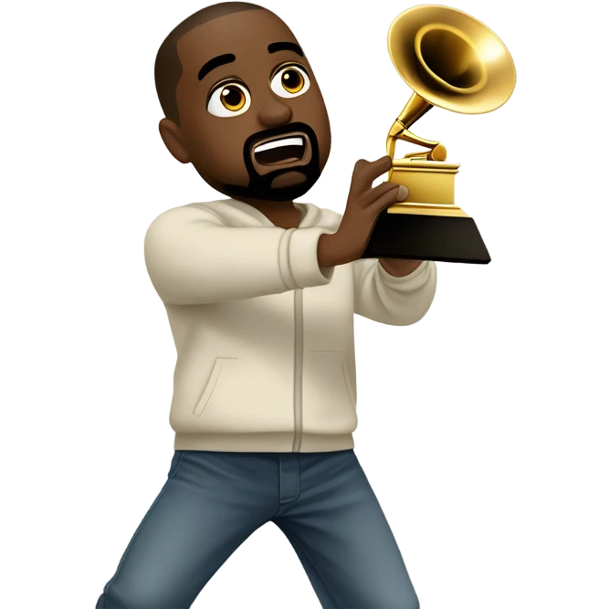 kanye west throwing a grammy down emoji