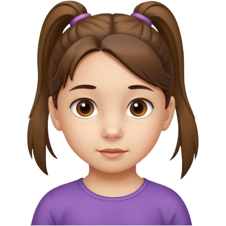 una chica pequeña con una cola de caballo de 4 años emoji