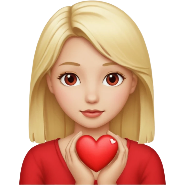 Blonde with a heart  emoji