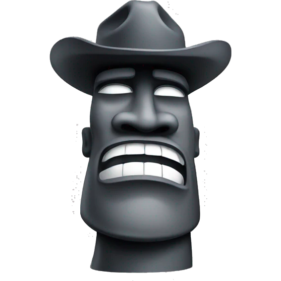 MOAI STATUES FLEXING MUSCLE COWBOY HAT emoji