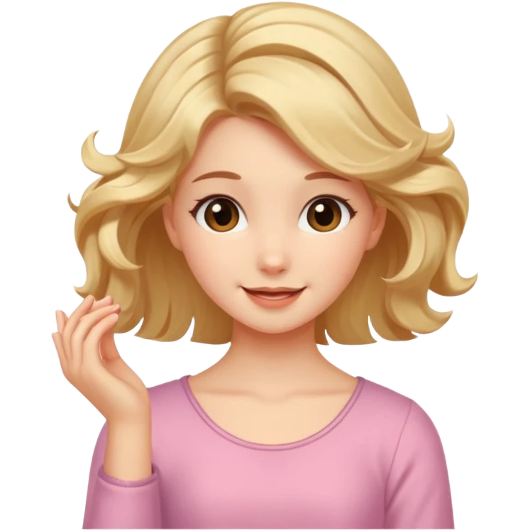 girl twirling hair blushing emoji
