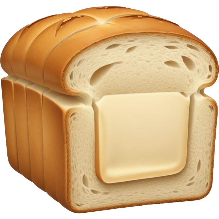 sliced loaf of bread, soft inside emoji