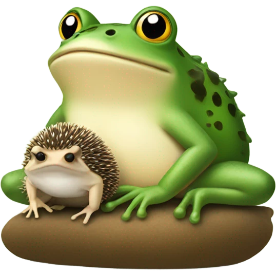 Frog beside a hedgehog  emoji