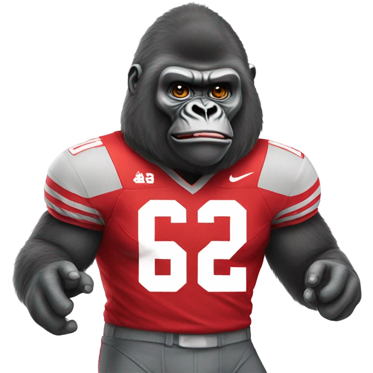 Gorilla wear in Ohio Ohio State jersey emoji