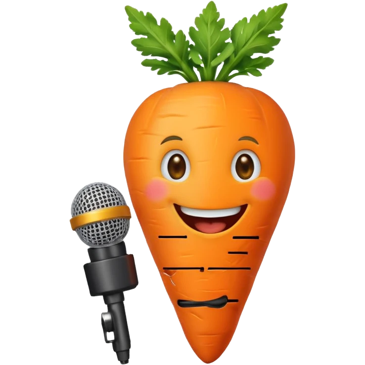 singing carrot with microphone emoji