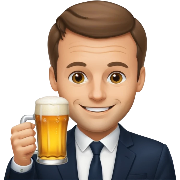 Macron qui boie une biere emoji