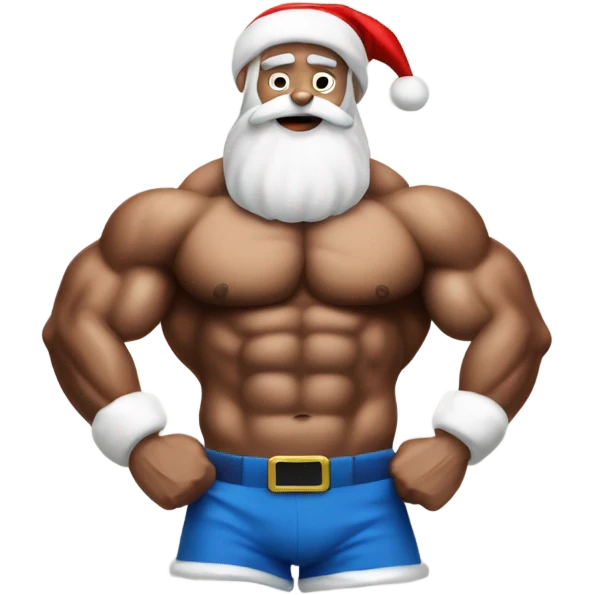 Body builder muscle Santa emoji