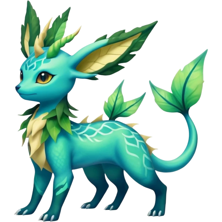 Salandit-Leafeon-Vaporeon-hybrid-fusion (full body) emoji
