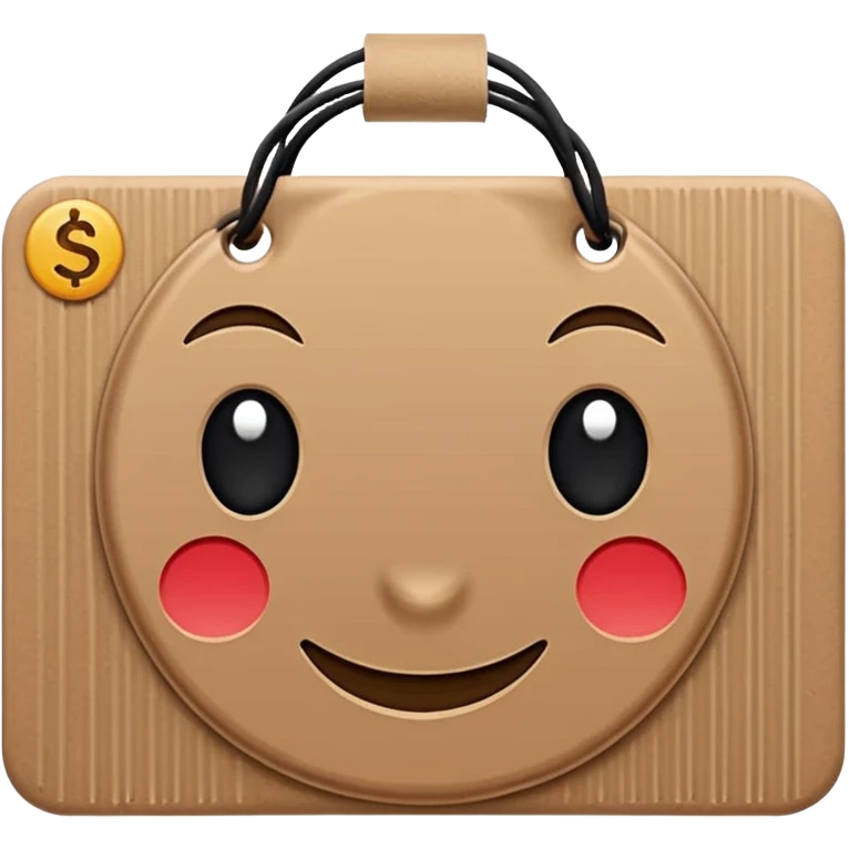brown white Price tag emoji