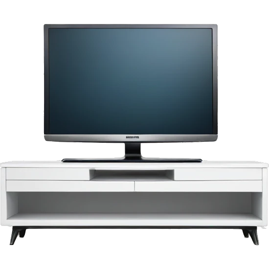 Samsung tv with white tv stand  emoji
