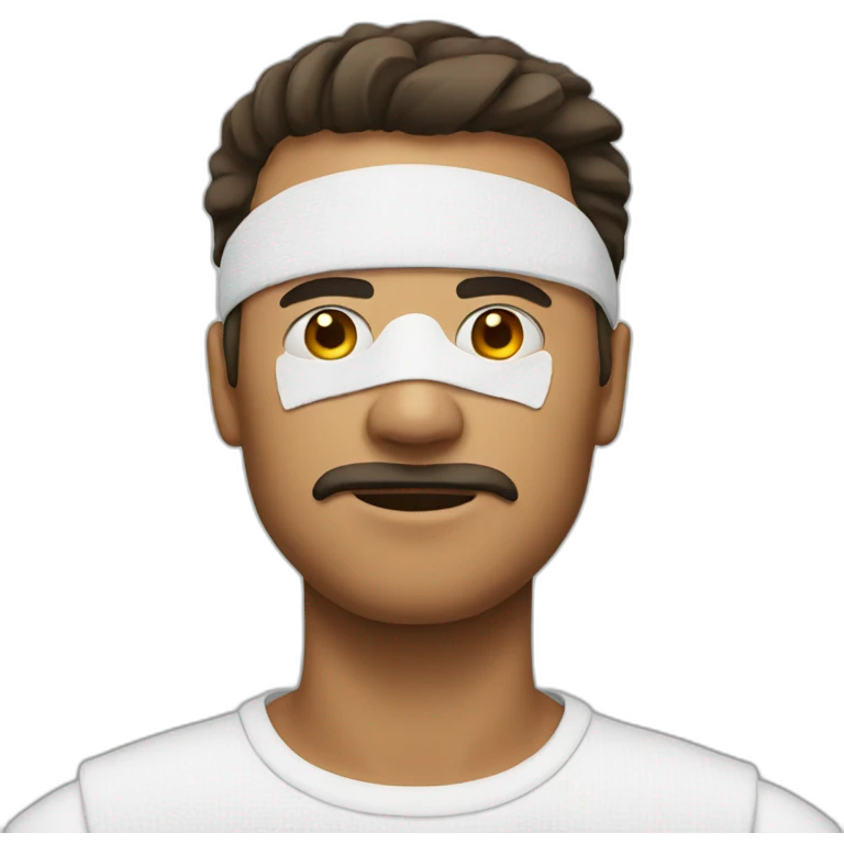 A man with a bandage on his eyes emoji