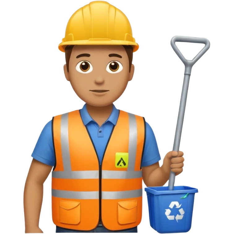 Waste Management, safety vest, trash picker emoji