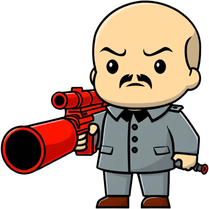 Vladimir Lenin wielding a minigun emoji