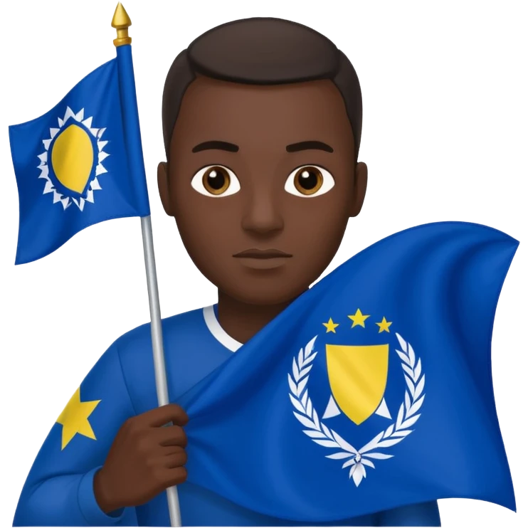 Black man holding bosnia flag emoji