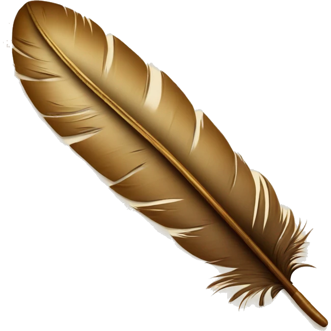 a feather quill and an open SCROLL emoji