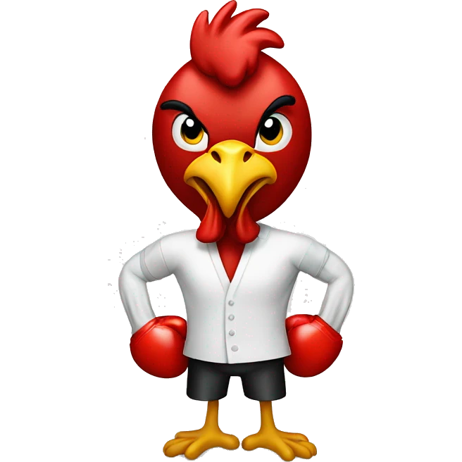 boxing rooster with white shirt  emoji
