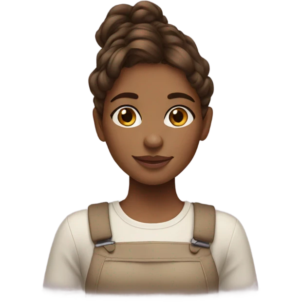 Girl with brown hair clean girl vibe emoji