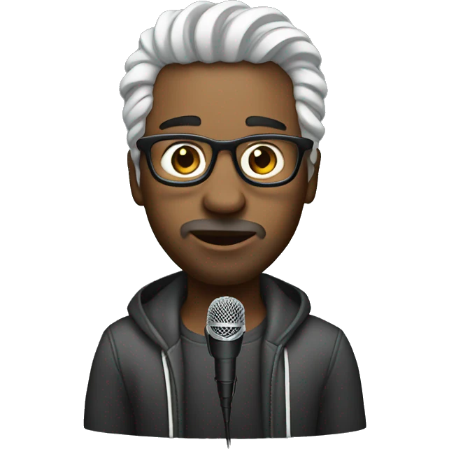 Artist with mic emoji