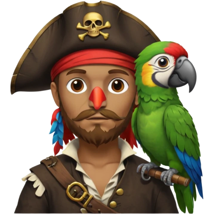 pirate and parrot emoji