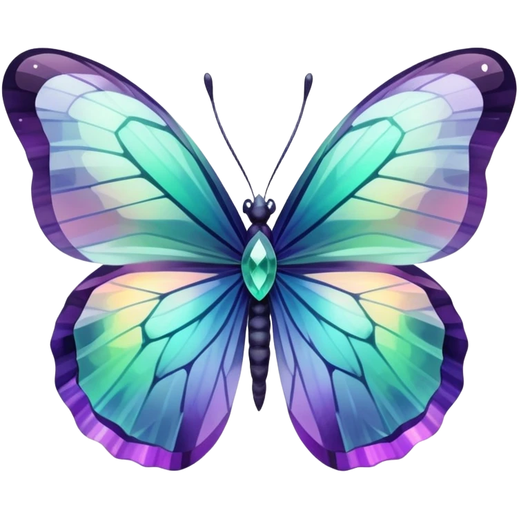 Iridescent Fluorite crystal gemstone butterfly  emoji