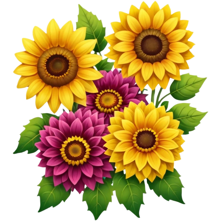 Sunflower and Dahlia bouquet  emoji