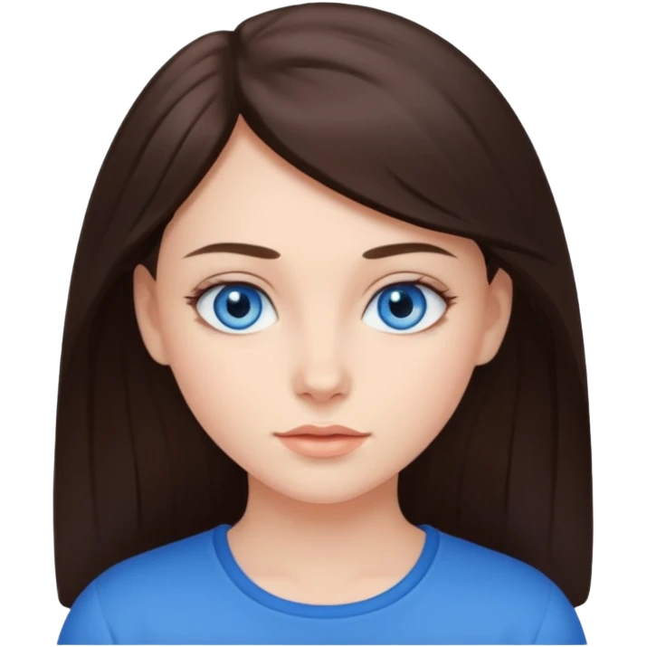A bruenett Girl with blue eyes emoji