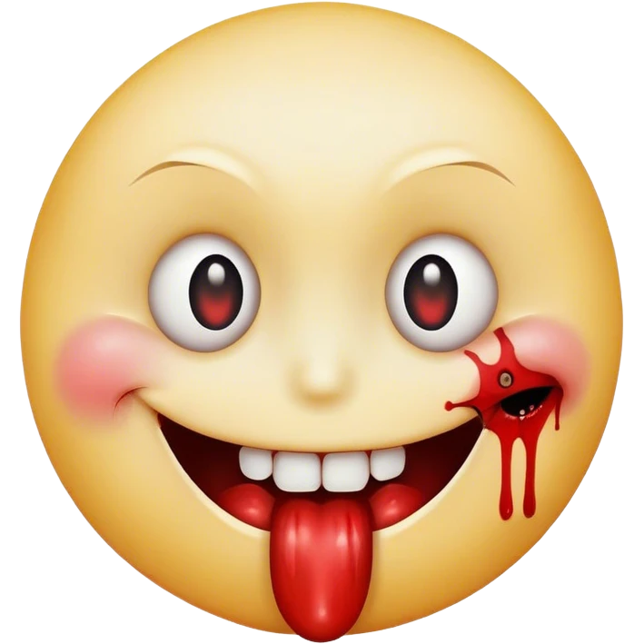 Smiley face with x eyes and bloody nose emoji
