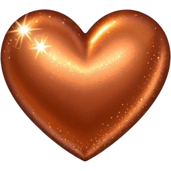 Orangey copper sparkly heart emoji