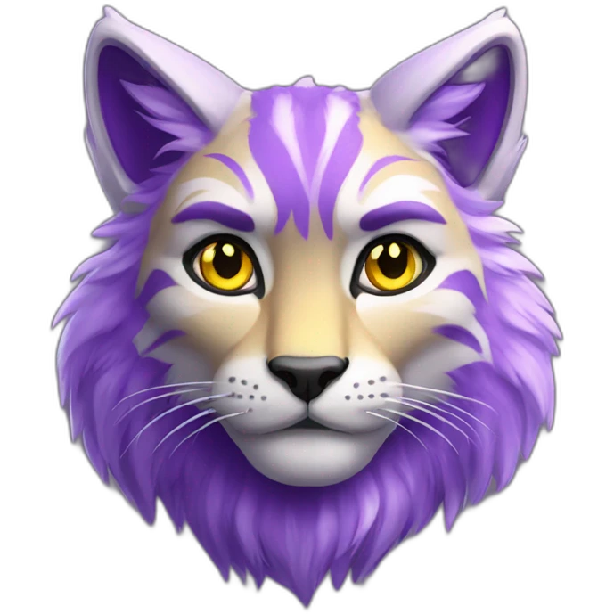 purple yellow lynx furry emoji