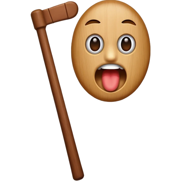 Деревянная палка со ртом emoji