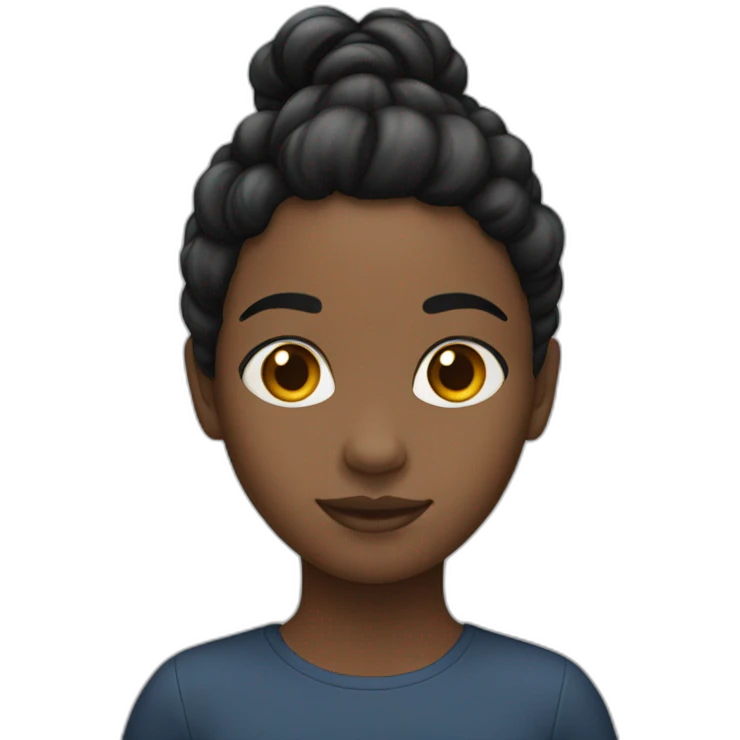 black girl with two low pigtails emoji
