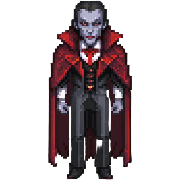 Classic Dracula vampire with widow's peak emoji