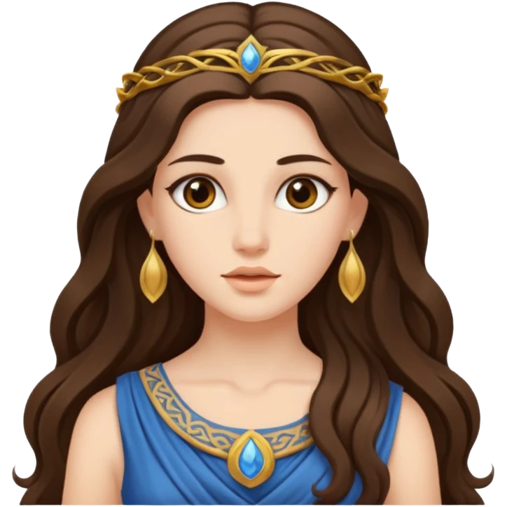 greek goddess long brunette hair emoji