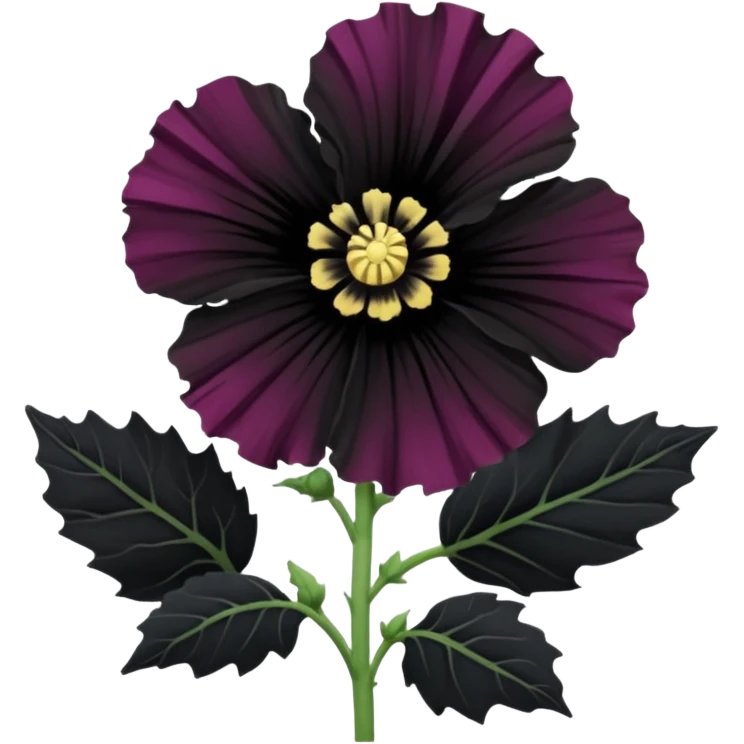 black hollyhock flower emoji
