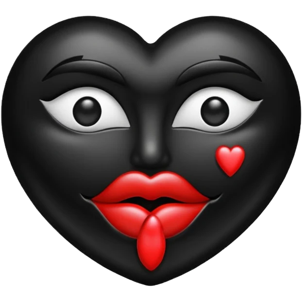 Kiss sign in black emoji