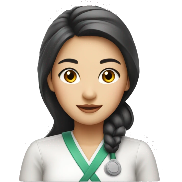 Beautiful Asian barista girl emoji