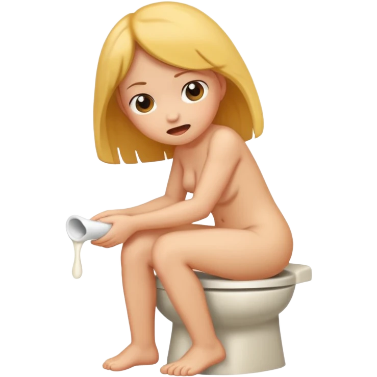 Girl naked pooping emoji