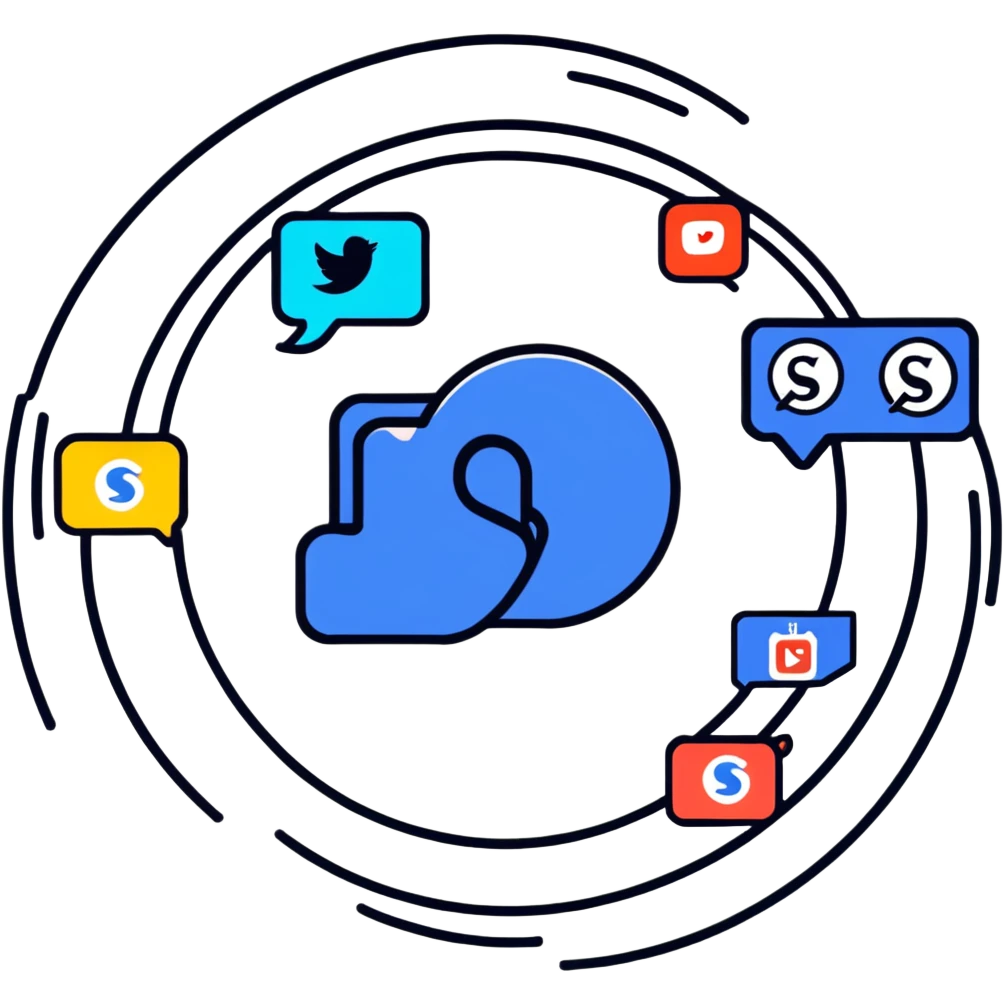 linking social media accounts, SNS connection between platforms emoji